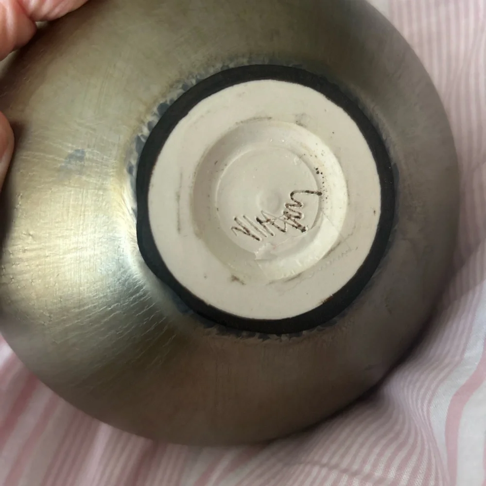 Hideaki Miyamura Signed Studio Art Pottery Vase Metallic Gold Glaze